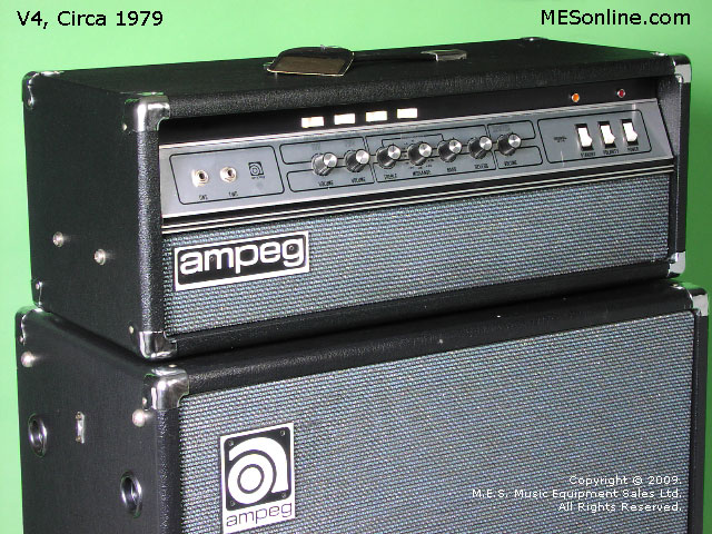 1979 Ampeg V4 amplifier head with 4 x 12 EXV4 speaker cabinet, image 26