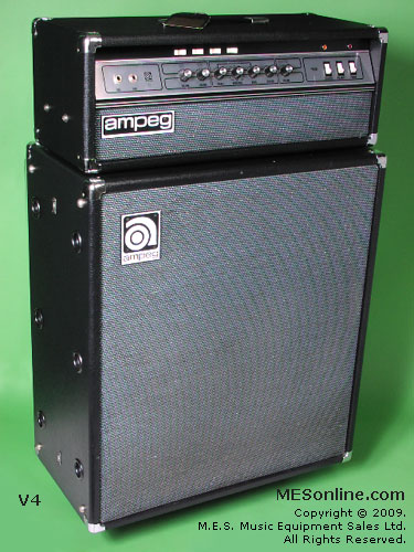 1979 Ampeg V4 amplifier head with 4 x 12 EXV4 speaker cabinet, image 1