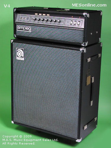 1979 Ampeg V4 amplifier head with 4 x 12 EXV4 speaker cabinet, image 3